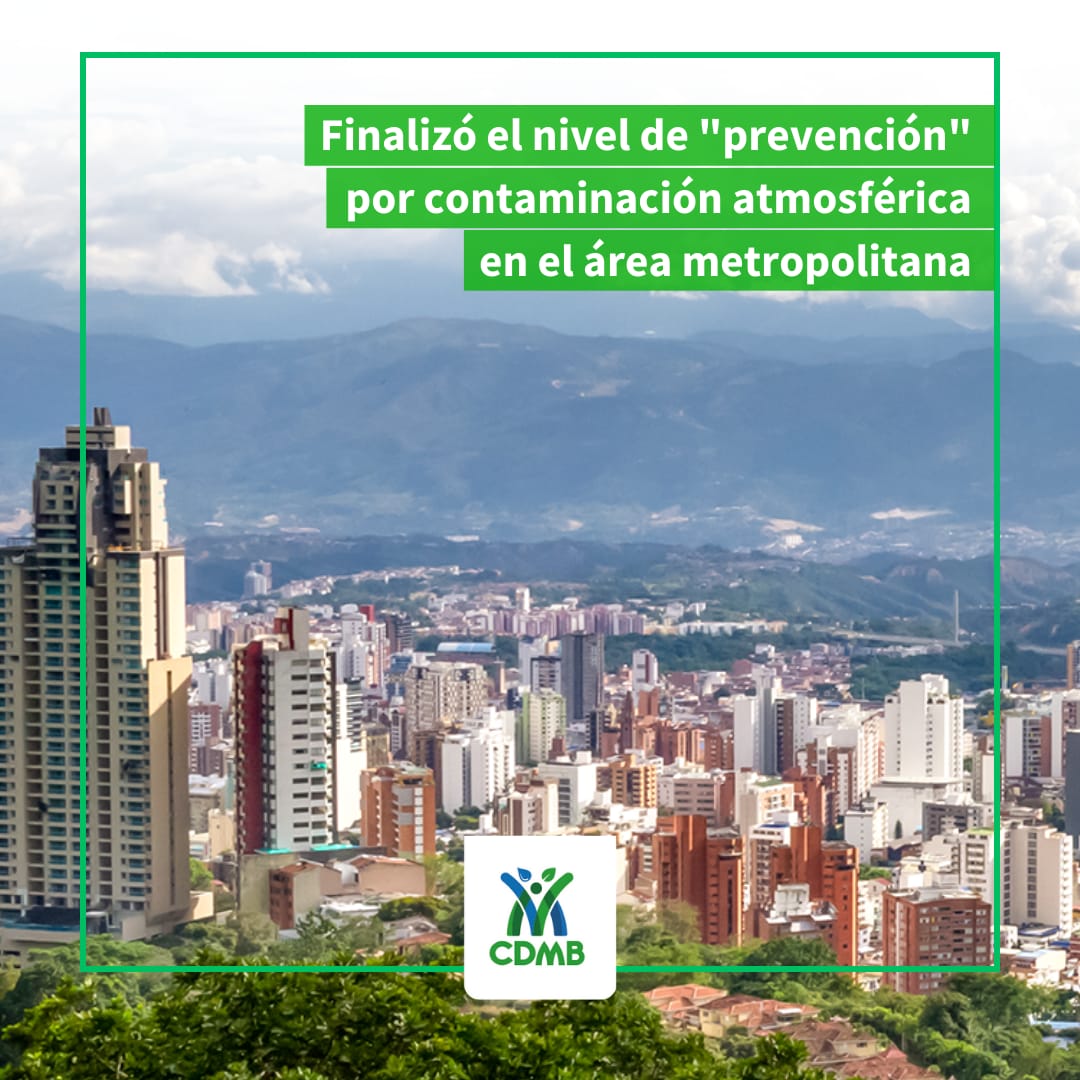 CDMB declara finalizado el nivel de "prevención" por contaminación atmosférica en el área metropolitana